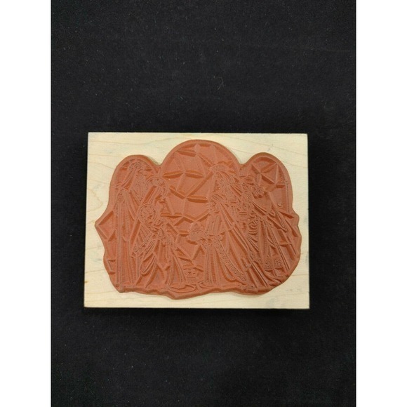 Stamp Cabana Stained Glass Nativity Christmas‎ Religious Wise Men Rubber Stamp - Picture 6 of 6